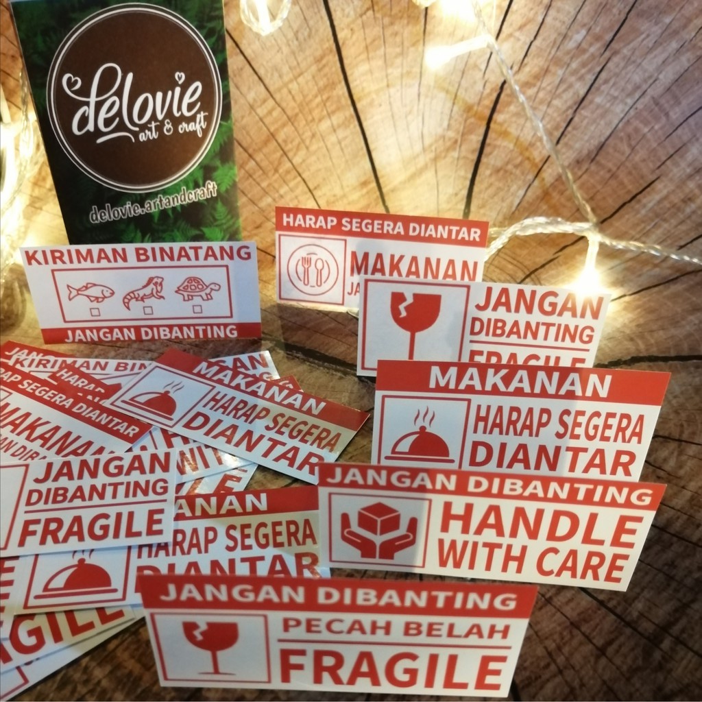 

Delovie.art Stiker Fragile / Stiker Barang khusus Ukuran 7,4 cm x 3,5 cm isi 20 pcs