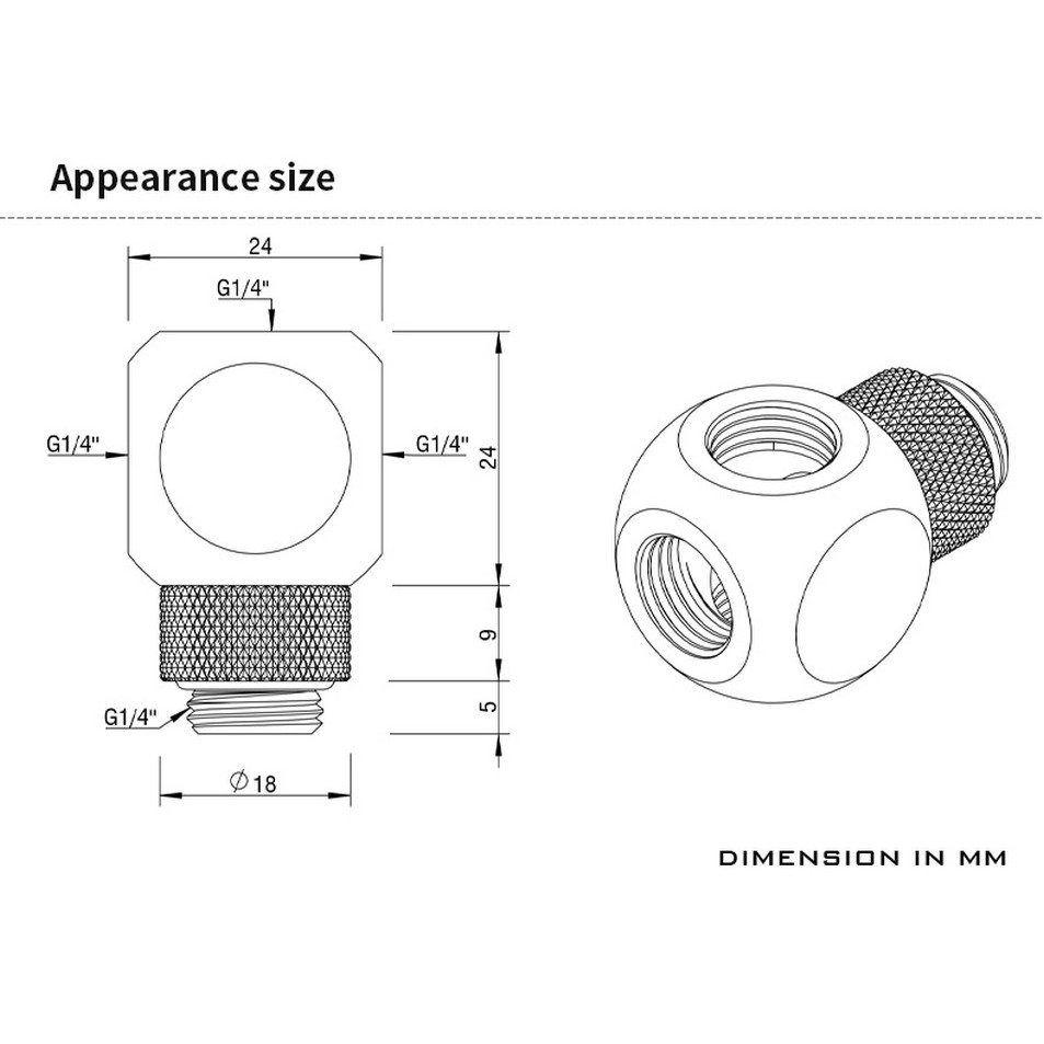 BARROW TX4T-A01 Rotary Cube Tee - 4 Way Splitter White