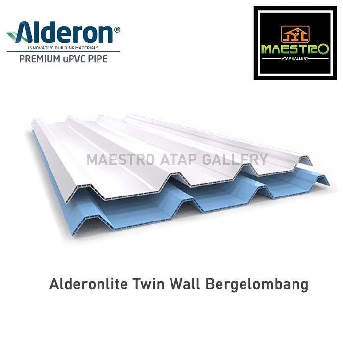 Atap uPVC Alderon Alderonlite Twin Wall Bergelombang