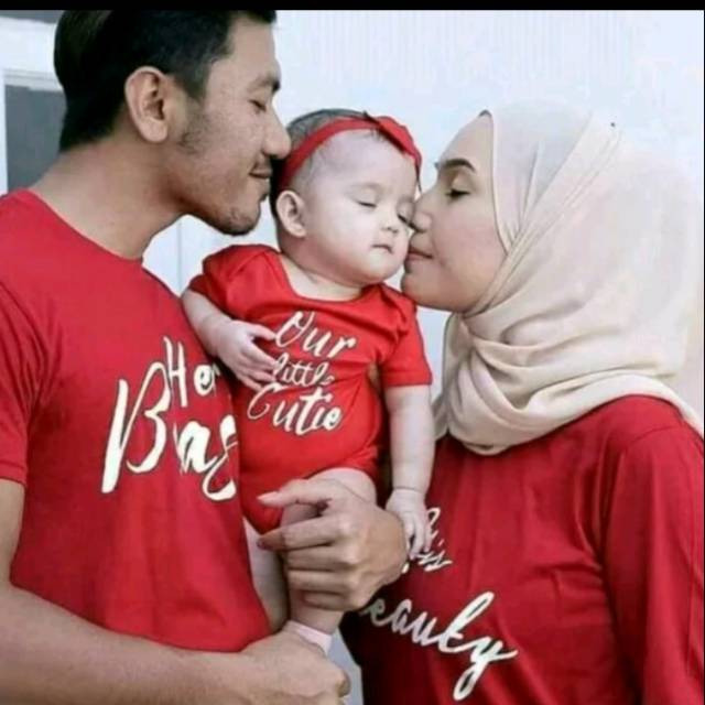 KAOS BAJU COUPLE KELUARGA FAMILY - BAJU COUPLE CUSTOM SABLON TEXT ANAK AYAH MAMA