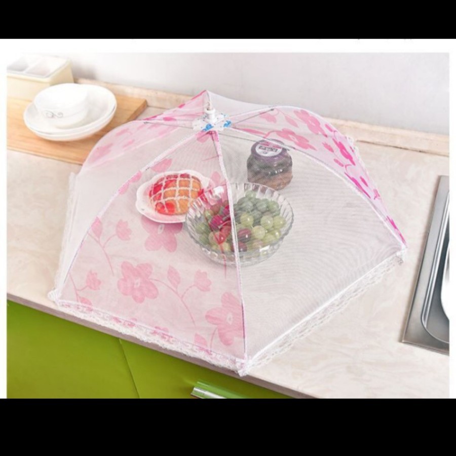 Tudung saji umbrella lipat food cover wadah saji makanan dapur meja on