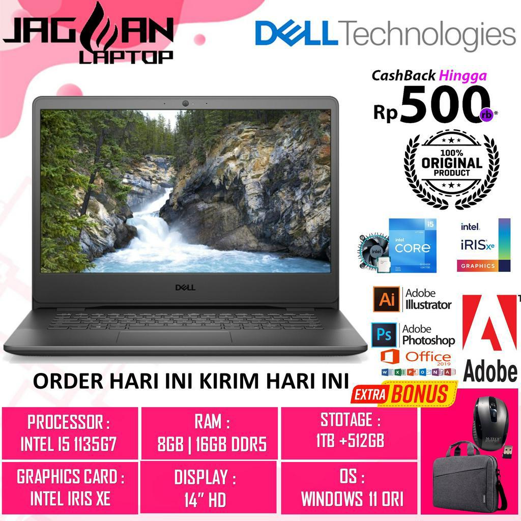 LAPTOP DELL VOSTRO 14 3400 INTEL I5 1135G7 16GB 1TB+512GB IRIS XE 14&quot; WIN11PRO BLACK TERLARIS