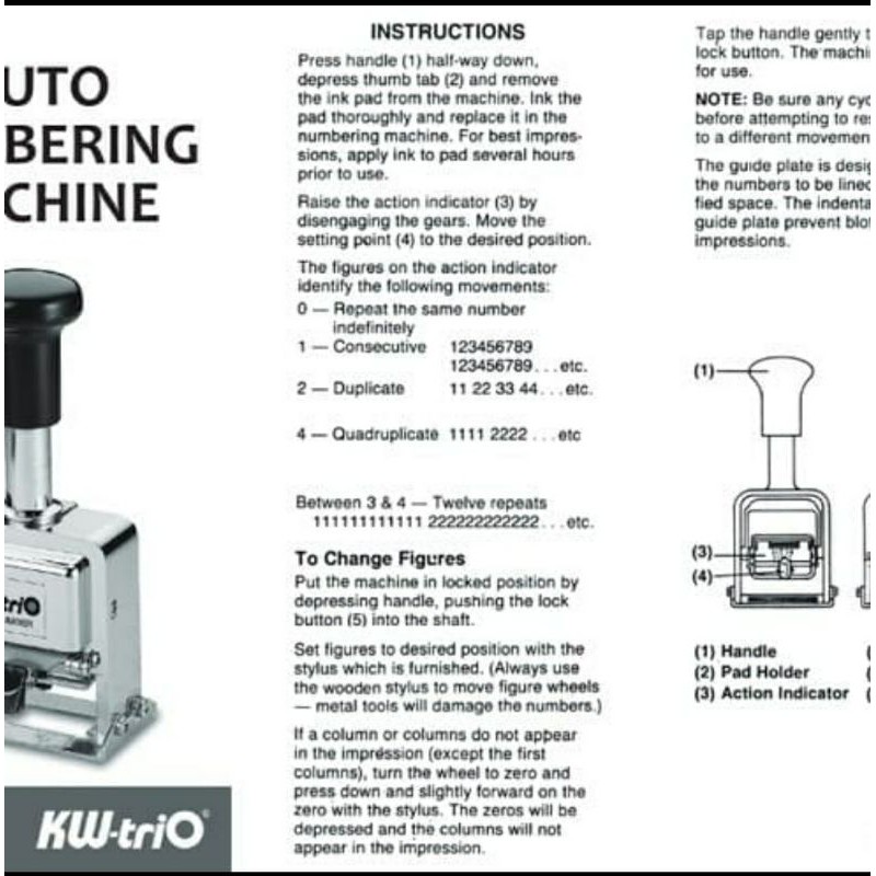 KW-TRIO Numbering Machine 20800 8 digit / numerator 8 digit