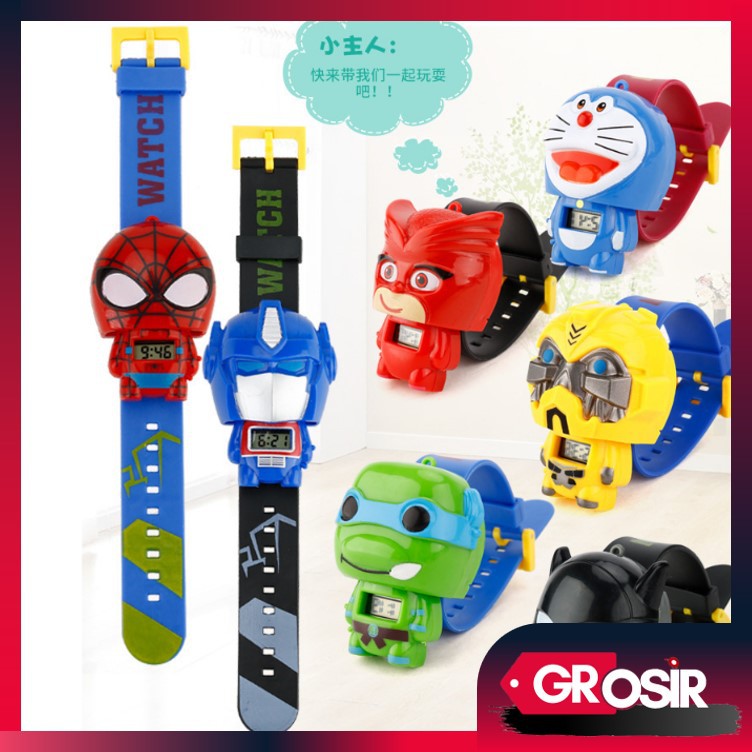 Grosir - J381 Jam Tangan atau Gantungan Karakter Anak / Jam Tangan Cartoon / Jam Digital / Jam Anak