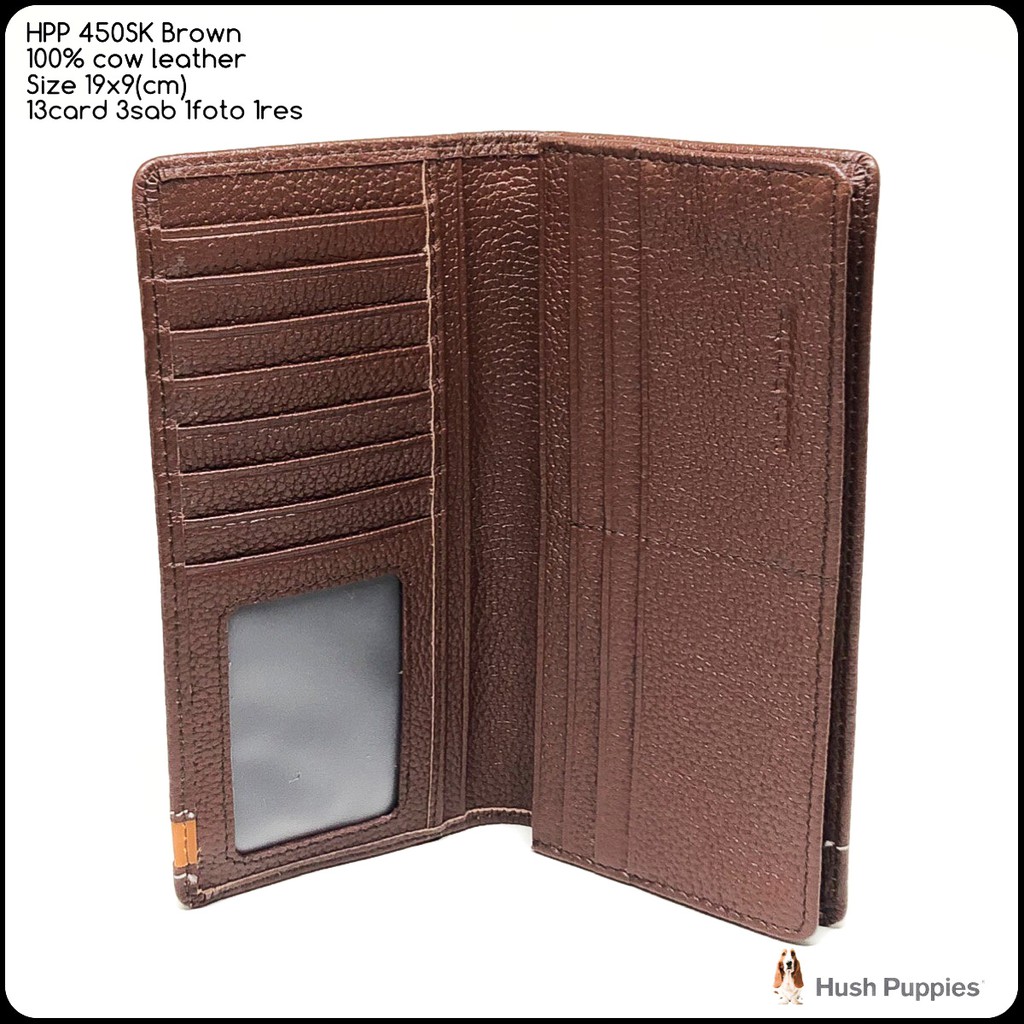 Dompet pria hushpuppies 450sk classic brown kulit sapi asli premium mirror quality