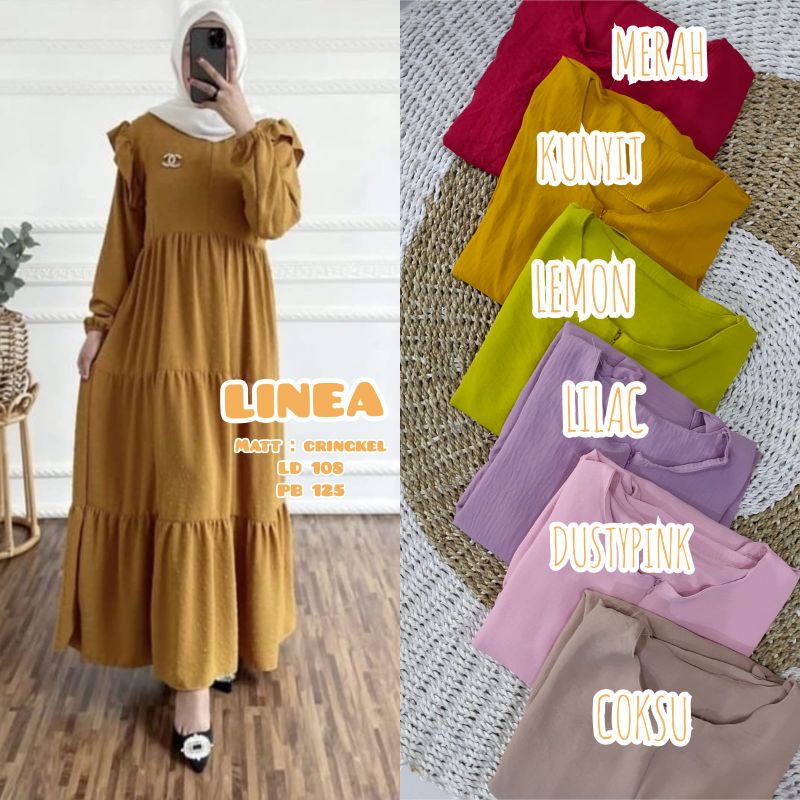 Fashion Muslim LINEA MELINDA DRESS cringkle canda susun terlaris