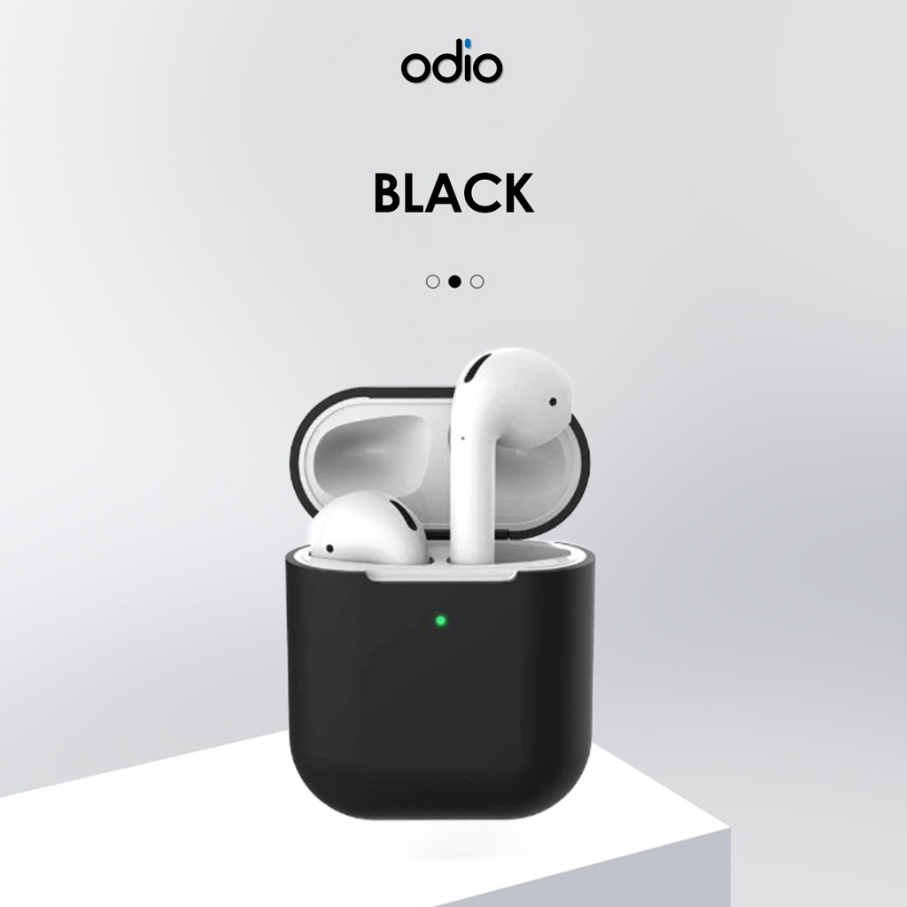 Silicon / Case  Airpods Gen 2  (Premium Silicone Case + Free Hook) By ODIO Indonesia.-Black