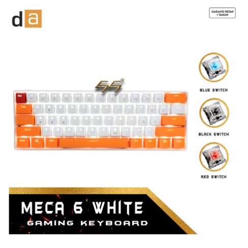 Keyboard gaming digital alliance da wired usb type-c mechanical 60 percent 61 key rainbow meca6 meca 6