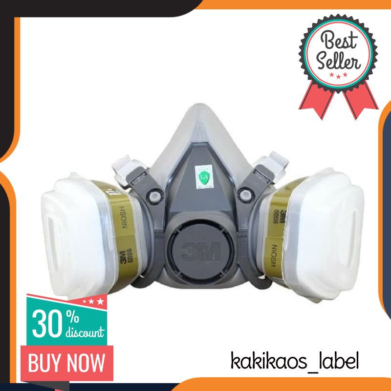 3M Half Facepiece Respirator Half Gas Mask Medium Masker Gas 3M