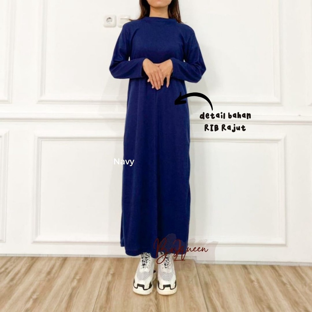 DRESS MUSLIM RAJUT LENGAN PANJANG /GAMIS RAJUT TURTLENECK / INNER DRESS WANITA/ KNIT DRESS