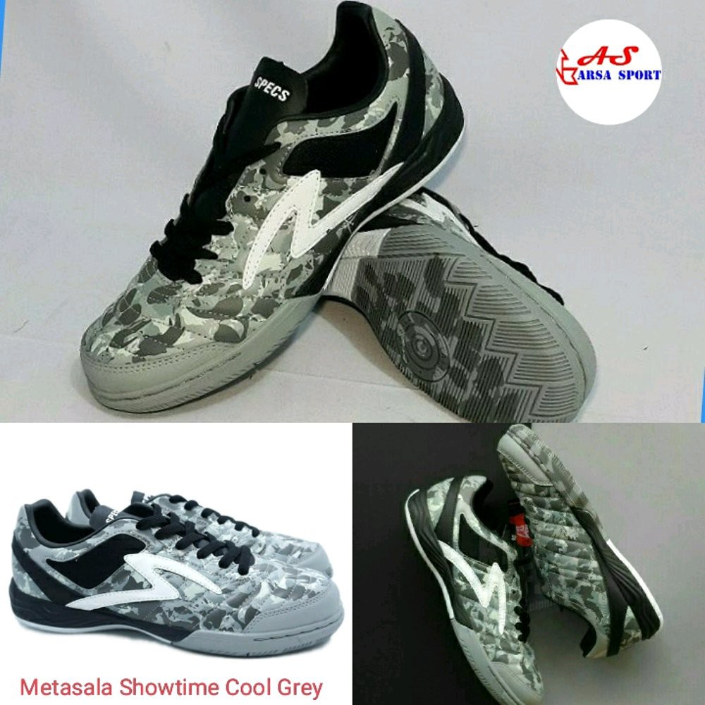 Sepatu Futsal Specs Metasala Showtime Cool Grey Camo Black Futsall
