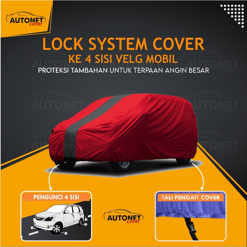 LOCK SYSTEM COVER Ke 4 sisi velg Tali Pengait Sarung Mobil Anti Badai