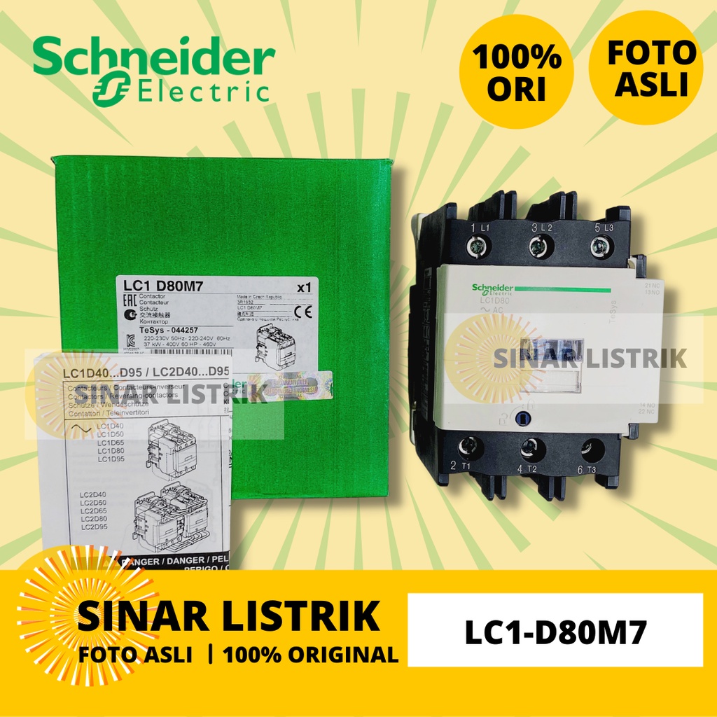 SCHNEIDER LC1D80M7 LC1-D80M7 LC1 D80 M7 220VAC
