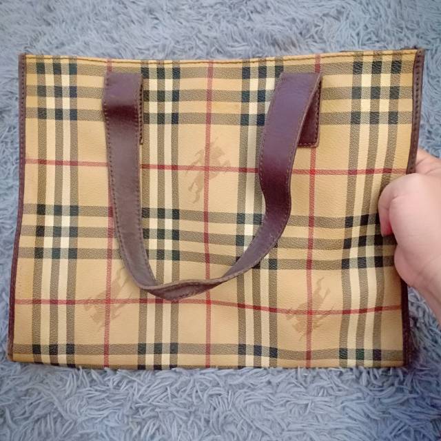 Tas burberry autent tote bag