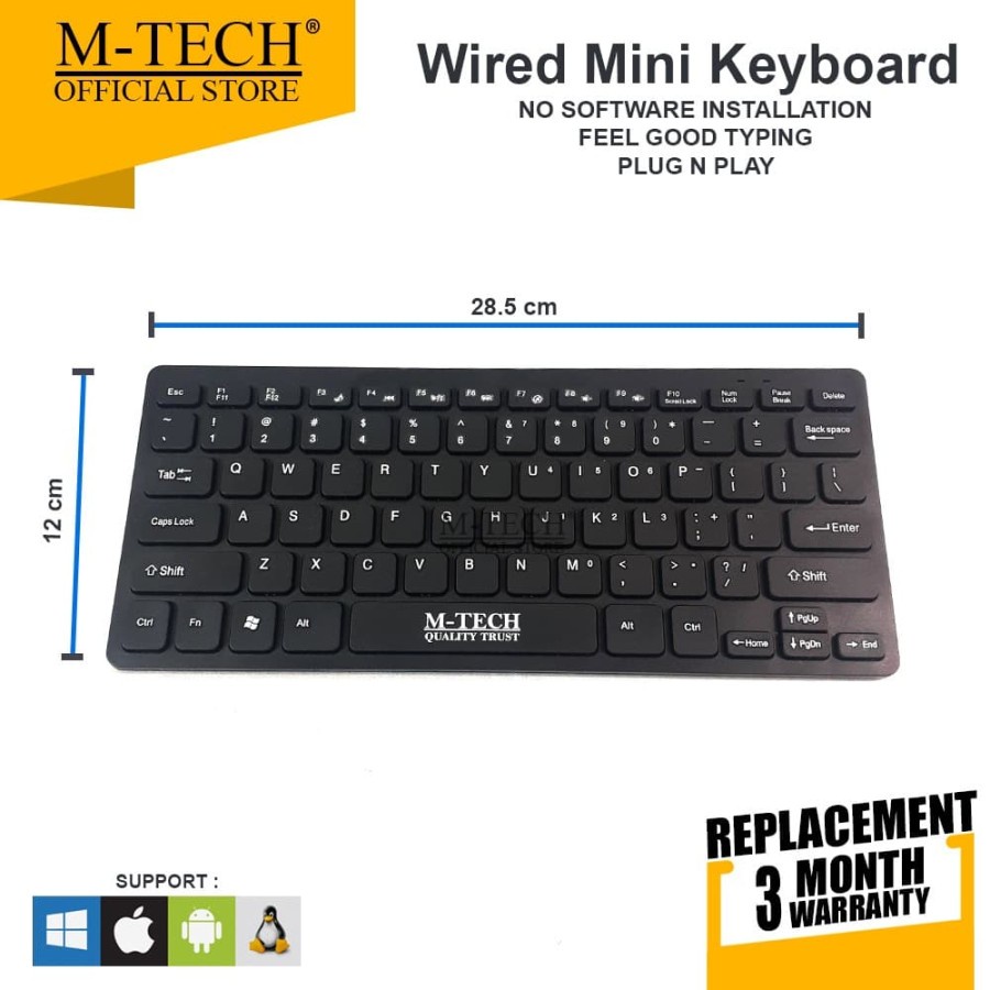 Keyboard USB mini Multimedia M-Tech Original MT08  Komputer PC Laptop-2