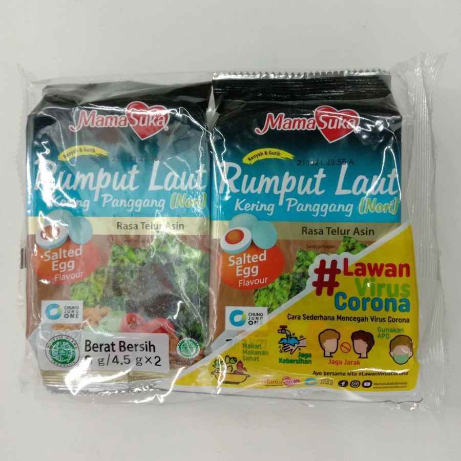 

Mamasuka rumput laut salted egg 2x4,5gr