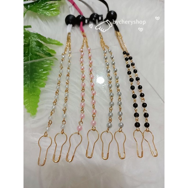 2 in 1 tali masker konektor masker mutiara kecil