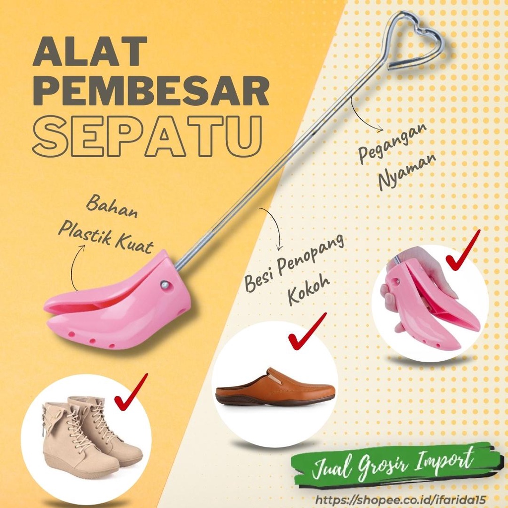 Wooden Shoe Stretcher Expander Alat Perenggang Pembesar Sepatu Boots