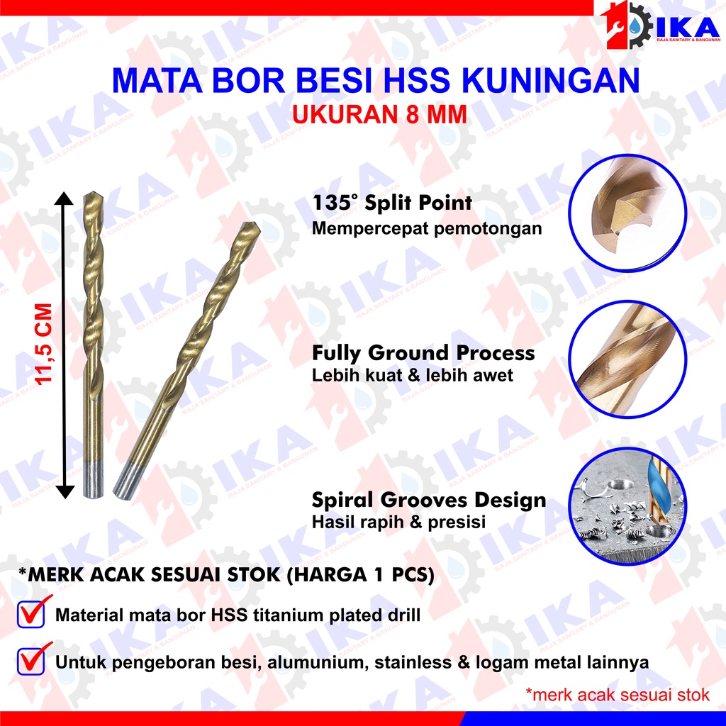 MATA BOR BESI PREMIUM 3 4 4.5  6 8 10 12 mm MANSORY BIT BAJA GOOD QUALITY DRILL STRAIGHT