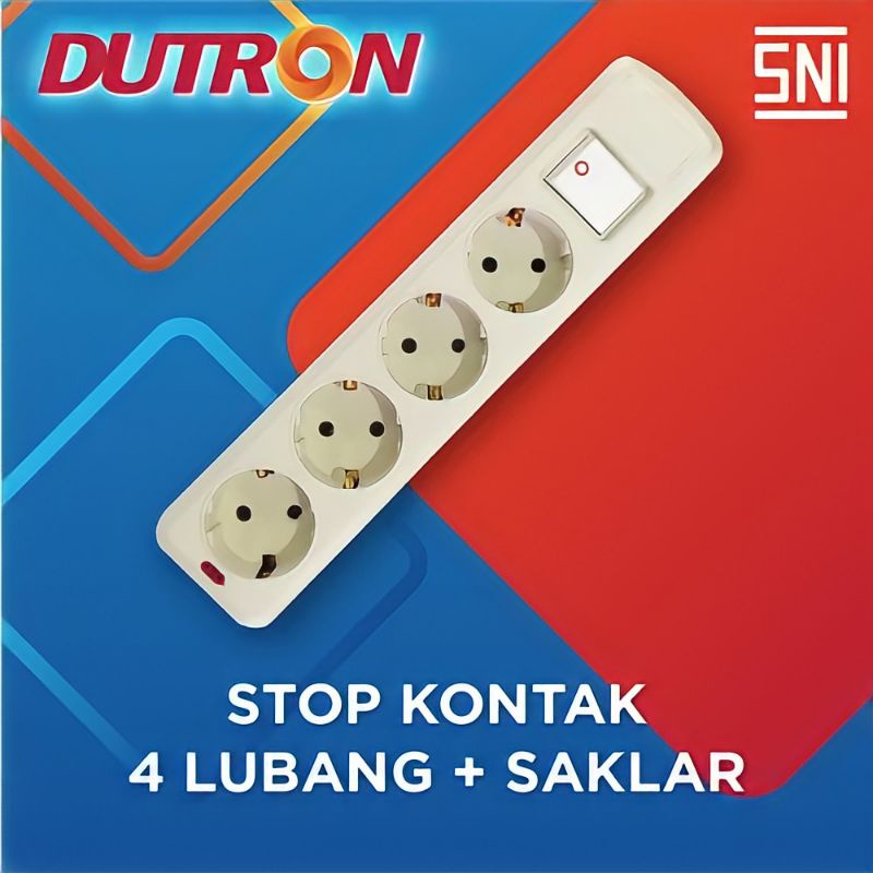 STOP KONTAK 4 LUBANG + SAKLAR DUTRON DV-SKS-40 COLOK COLOKAN SAMBUNGAN LISTRIK KUNINGAN ASLI 4LUBANG TANPA KABEL