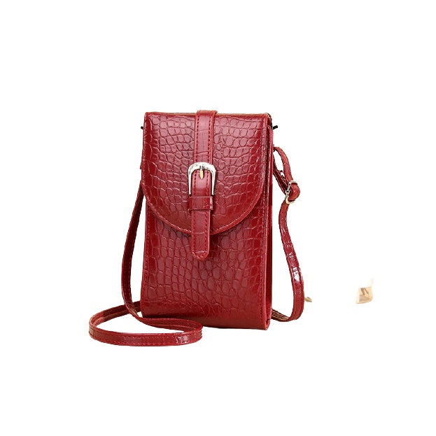 Tas selempang wanita mini ponsel croco lucu imut bahan import elegant 2022 selempang handphone