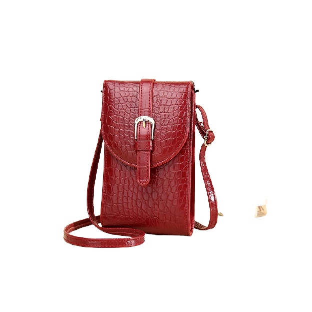 Tas selempang wanita mini ponsel croco lucu imut bahan import elegant 2022 selempang handphone