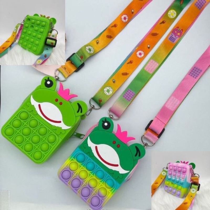 Jelly Sling Bag Po It Silicone Import Keropi Kodok Frog Anak