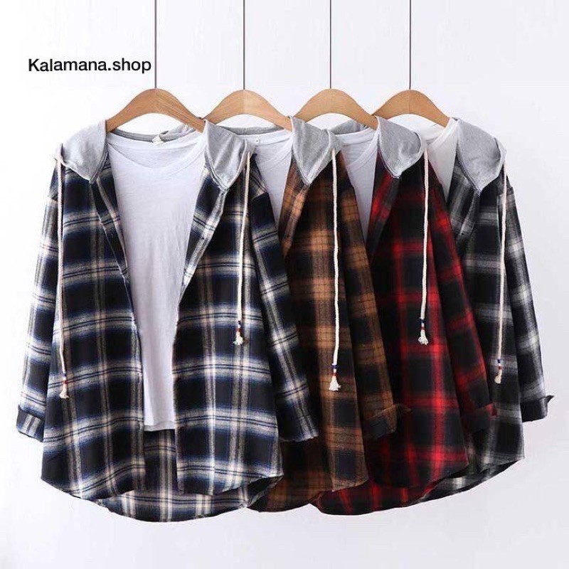 FLANNEL HOODIE ORIGINAL [PREMIUM QUALIY] BIG SIZE XXL XXXL XXXXL #HRZ