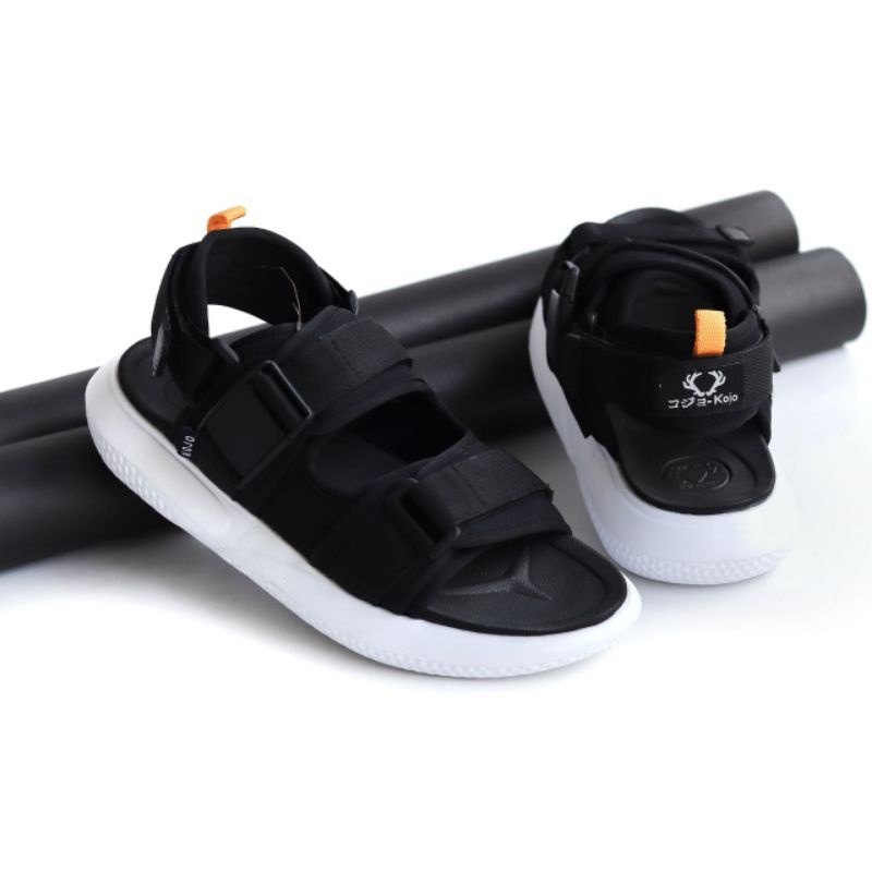 TAKUYA BLACK| Sandal Slide fashion hitam/sandal pria/ Slop Pria BAYAR DI TEMPAT Sandal Slip On Pria 05