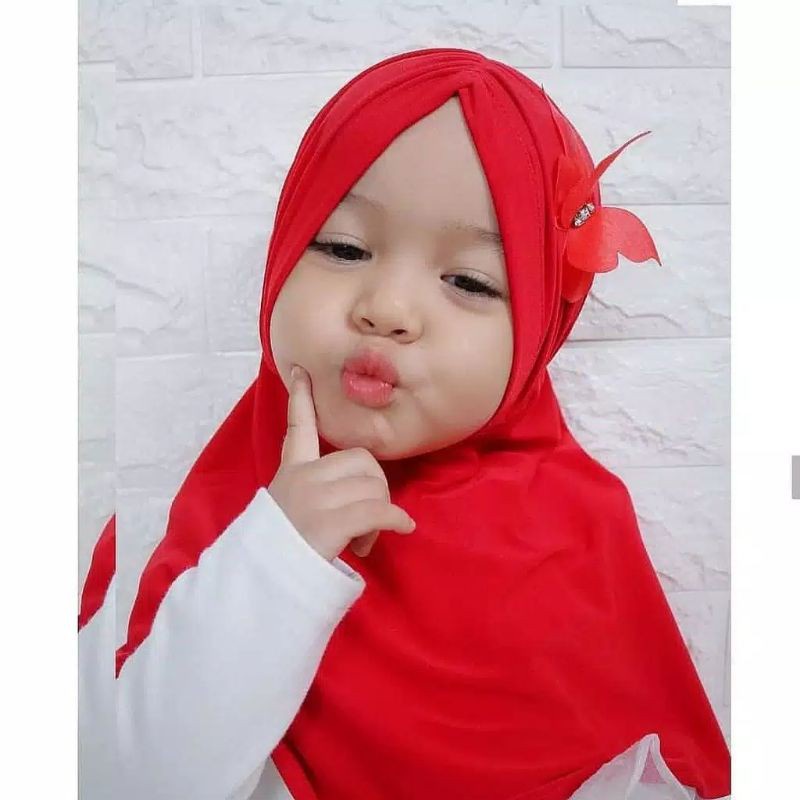 Jilbab Anak Bayi Balita Butterfly Usia 0-3 Tahun Bahan Jersey Terbaru Termurah / Alody's Collection