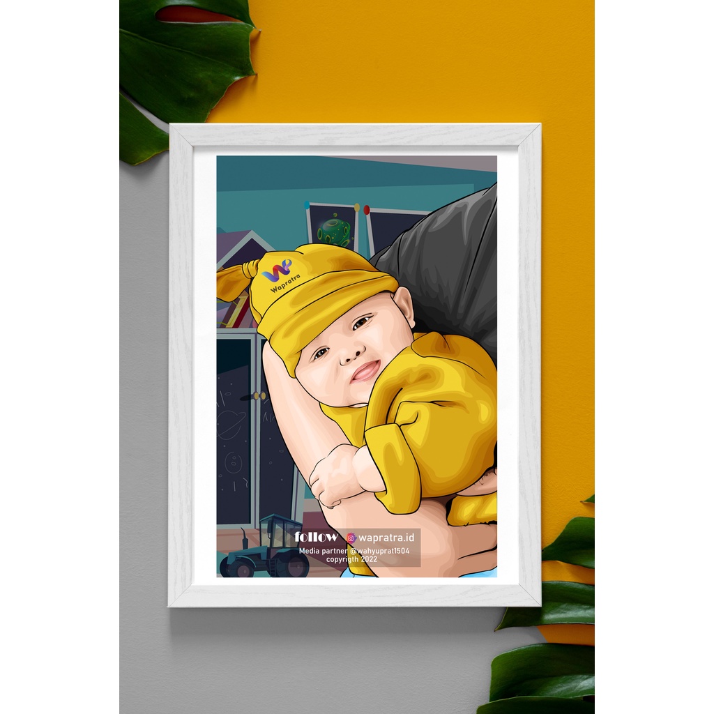 Jasa Edit Foto Vektor Art/  Vektor Potrait/ Vektor Wajah/ Karikatur/ Foto Kartun untuk Kado Anak (so