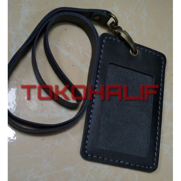 

Hadir Tempat Kartu Karpeg Id Card Holder Kulit Asli Gantung Hitam Coklat Tan Bagus