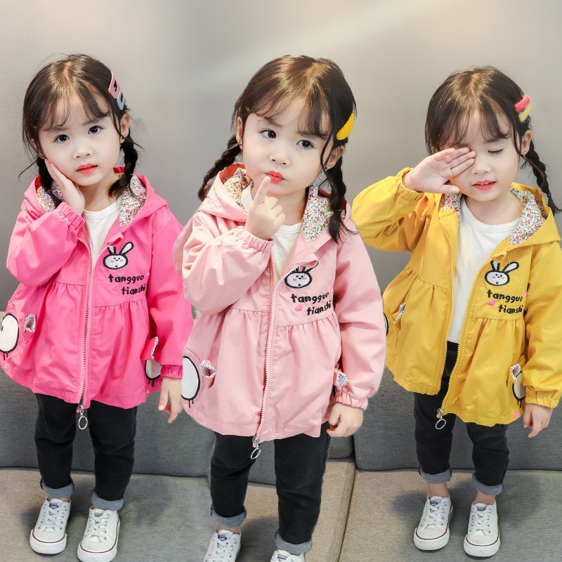 CHUBBI 2 Jaket Anak Bayi Perempuan Import Telinga Kelinci Panjang