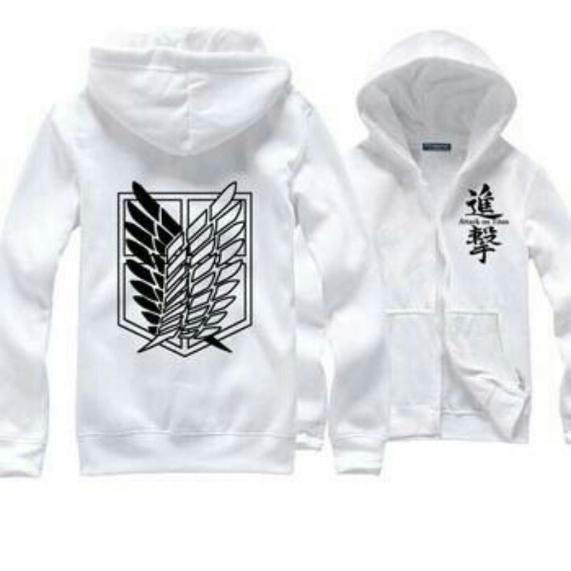 JAKET SWEATER HOODIE AOT ATTACK ON TITAN STRIP PRIA WANITA TERLARIS