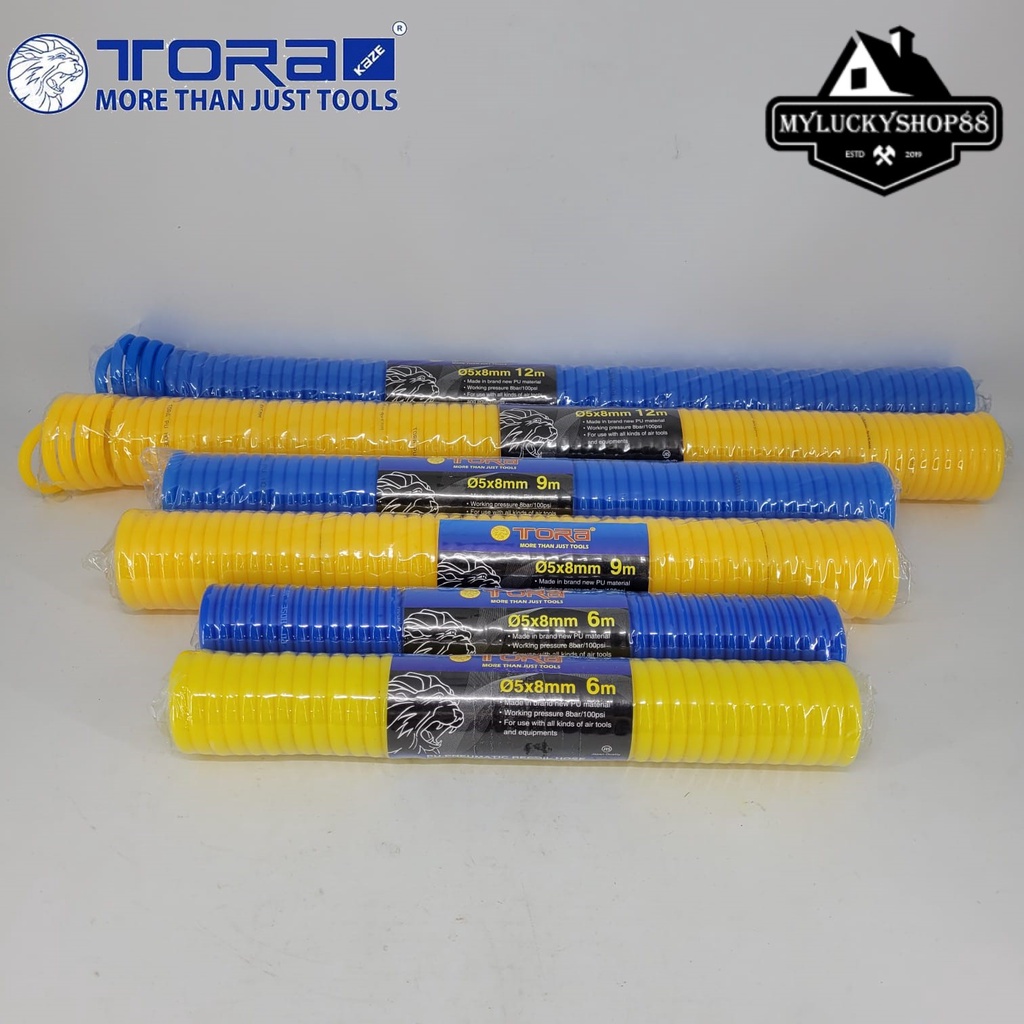 Tora PU Recoil Spiral Compressor Hose 5x8mm Selang Angin Kompresor