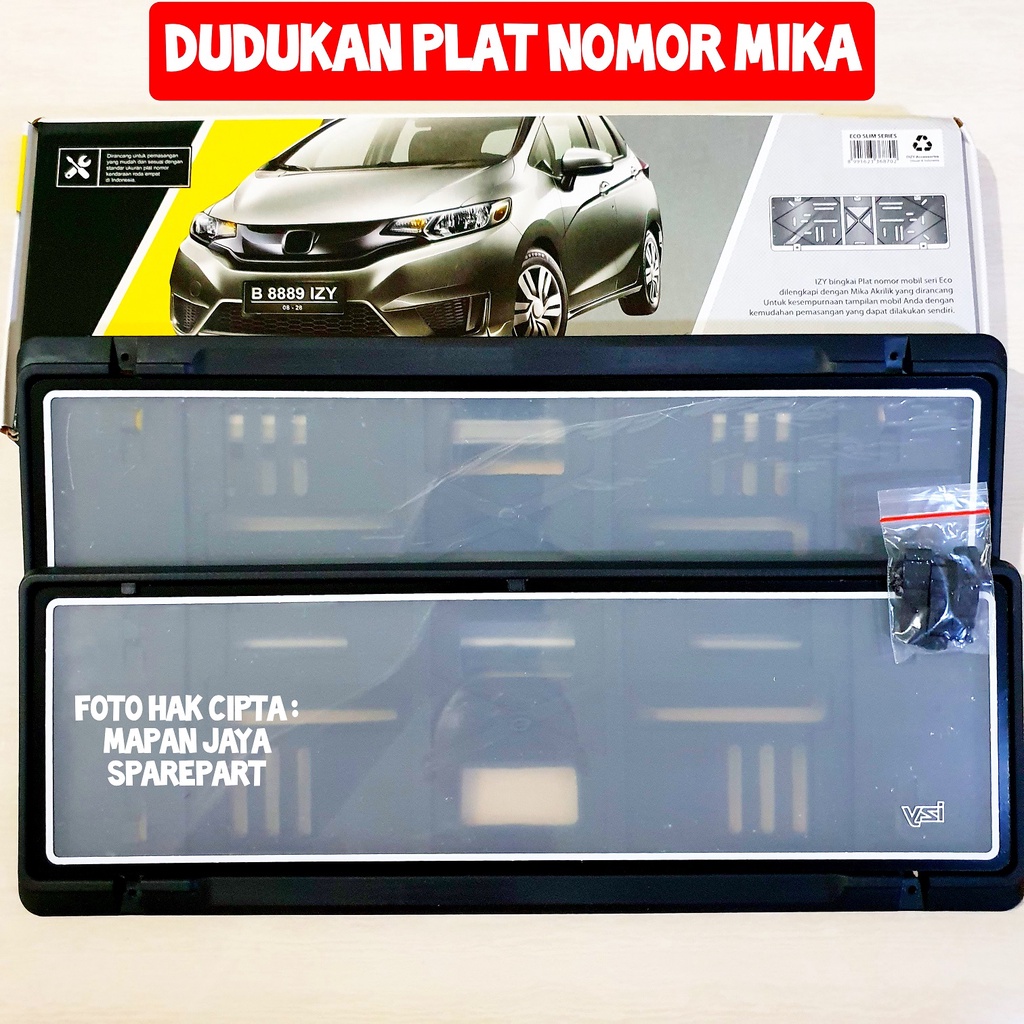 COVER TATAKAN DUDUKAN PLAT NOMOR MOBIL MODEL ASTRA IZY MIKA AKRILIK