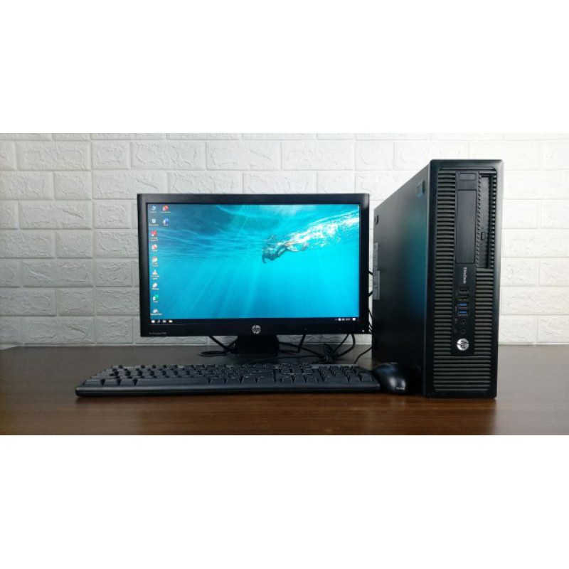 Paketan PC HP Elitedesk 800G1 Sff Core i5 Gen4 Ram 4GB HDD 500GB Lcd 19in Wide Berkualitas