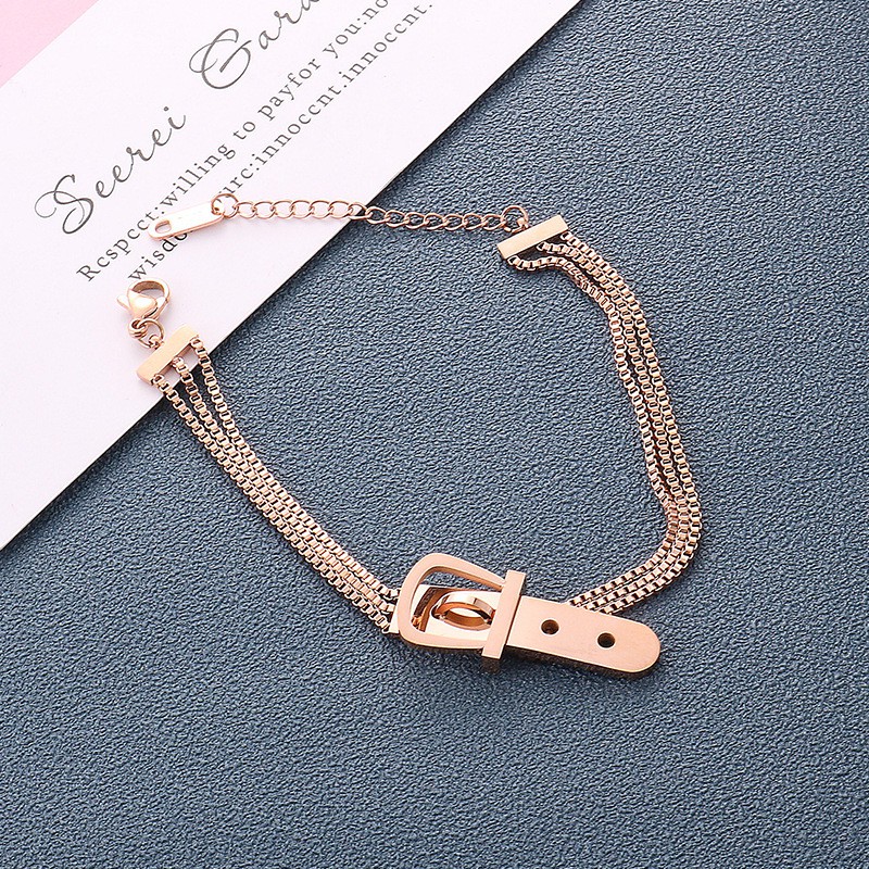 Gelang Titanium Wanita Korea Anti Pudar Model Sabuk