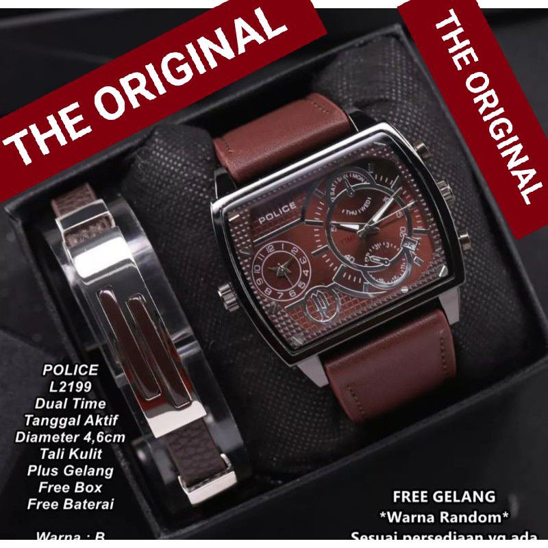 [COD ]Jam Tangan pria Sporty_ POLICE ASLI ORI/ORIGINAL TAHAN AIR TANGGAL AKTIF del terbaruh