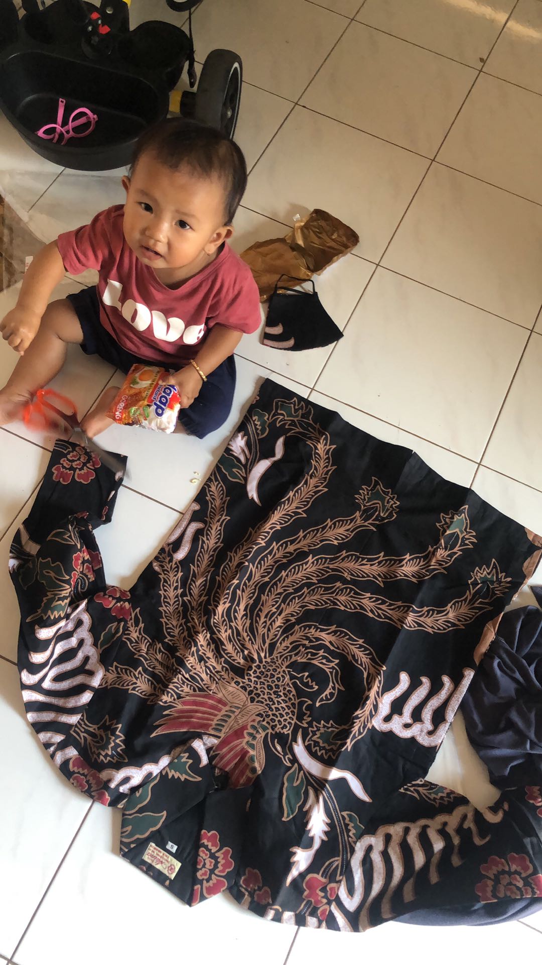 Batik Pria Lengan Panjang Premium Modern Produksi Solo Free Masker Sku 009
