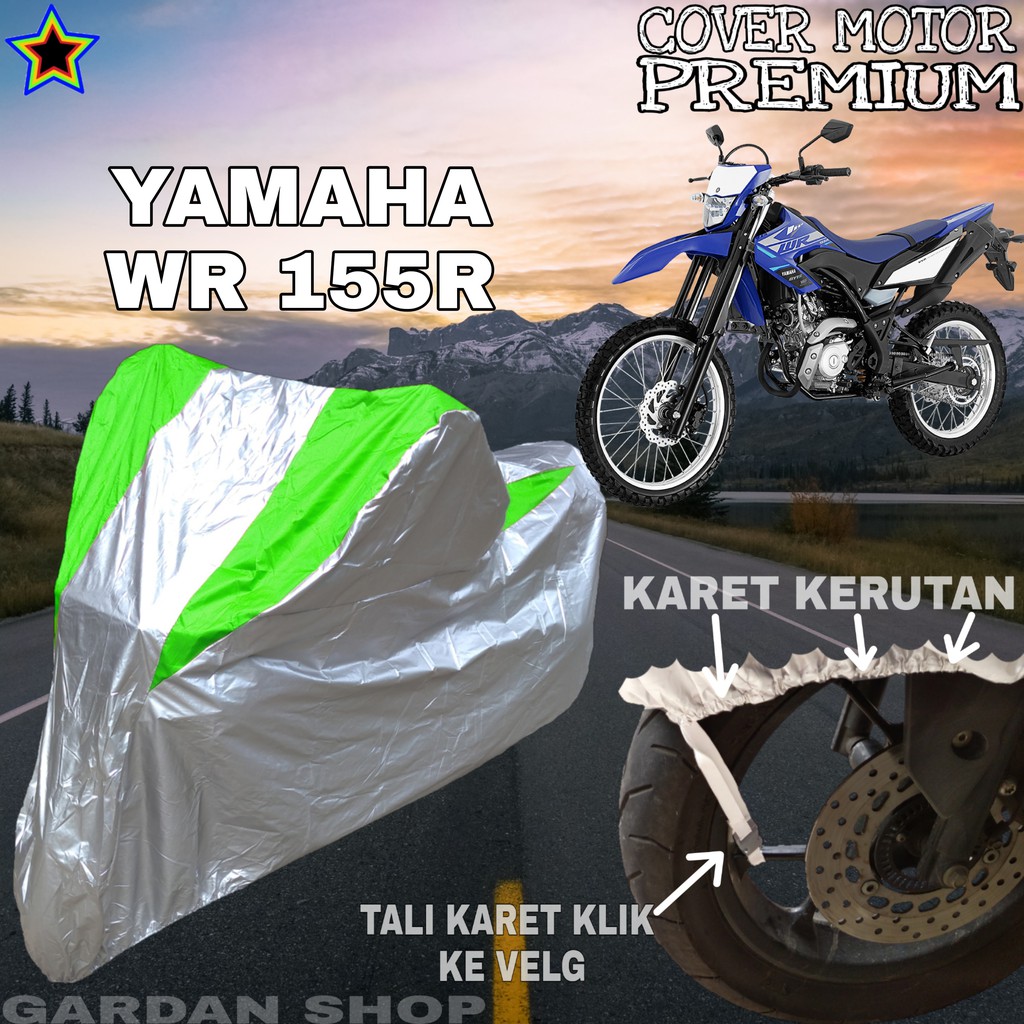 Sarung Motor YAMAHA WR 155R  Silver HIJAU Body Cover Penutup Pelindung Motor Yamaha PREMIUM