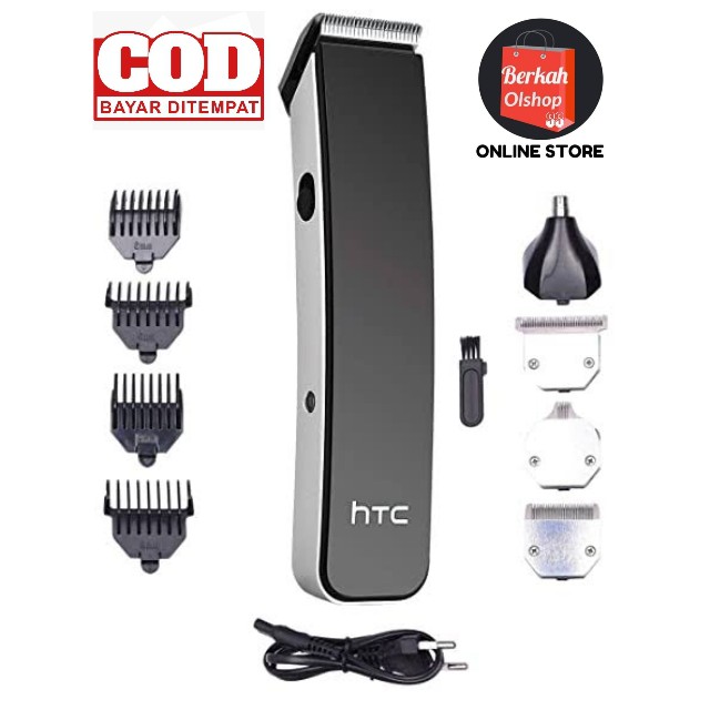 Berkah Oldshop 88 - Hair Clipper Trimmer HTC AT-1201 Alat Mesin Cukur Rambut Multigroom 5 in 1 Professional Hair Clipper Trimmer