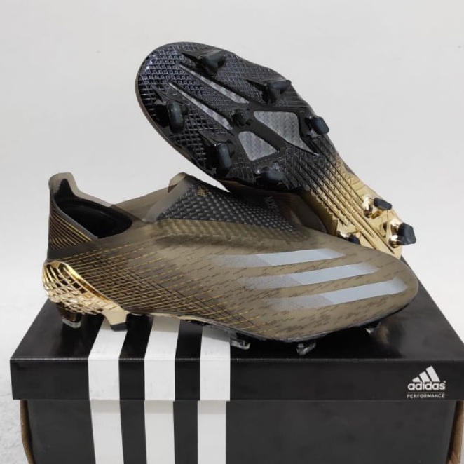 Sepatu Bola Adidas X Ghosted+ Black Gold Fg-sepatu bola adidas-sepatu bola-soccer