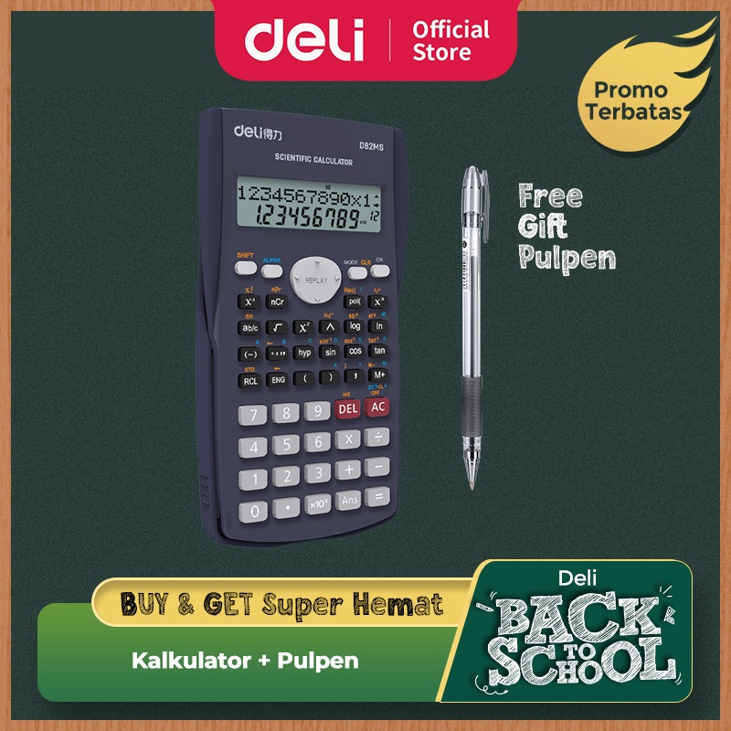 

Deli ED82MS Scientific Calculator Kalkulator Scientific 240 Function untuk sekolah dan kantor