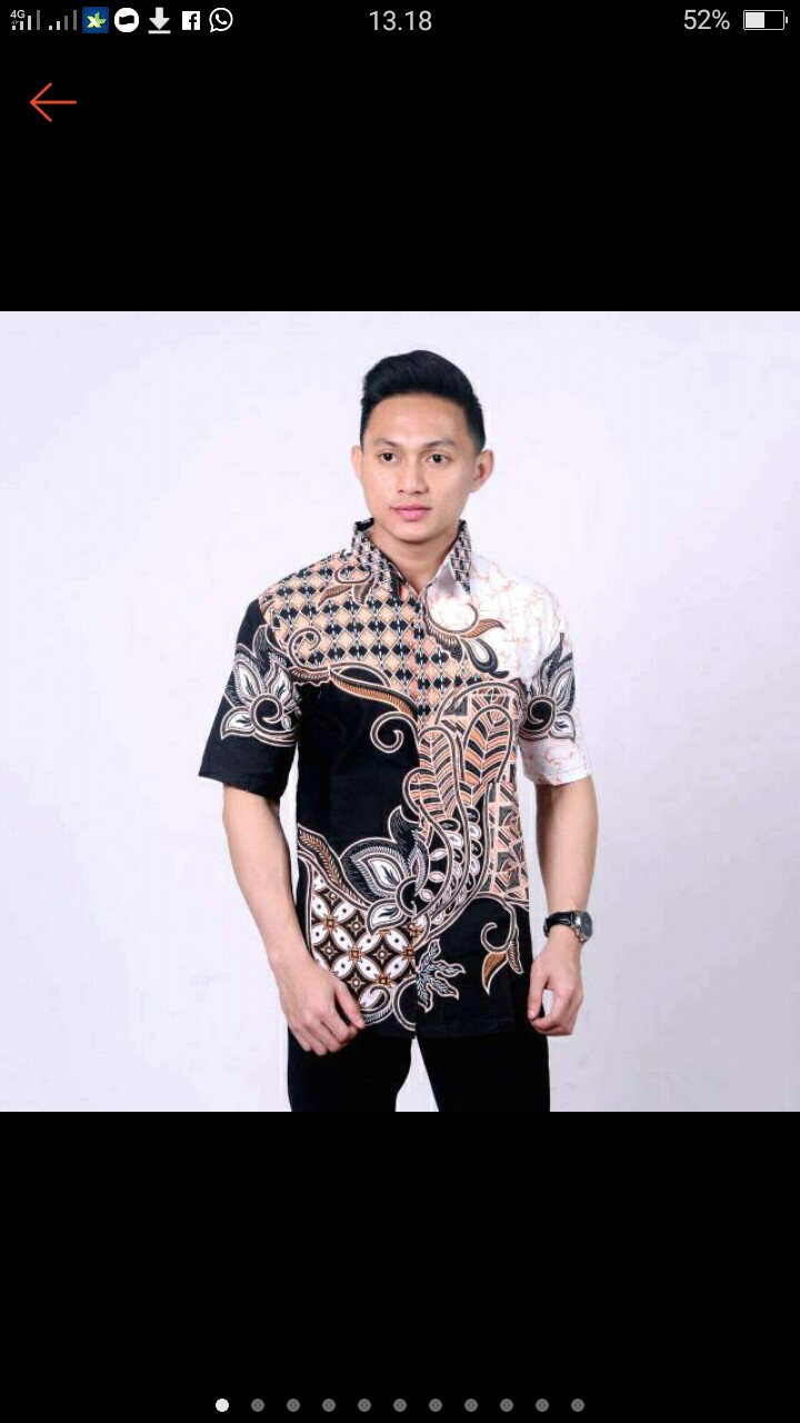 Bswart Batik Hrb026 Kenongo Hem Pendek Anjani Biru Pekalongan M L Xl Batik Pria Murah Modern Grosir
