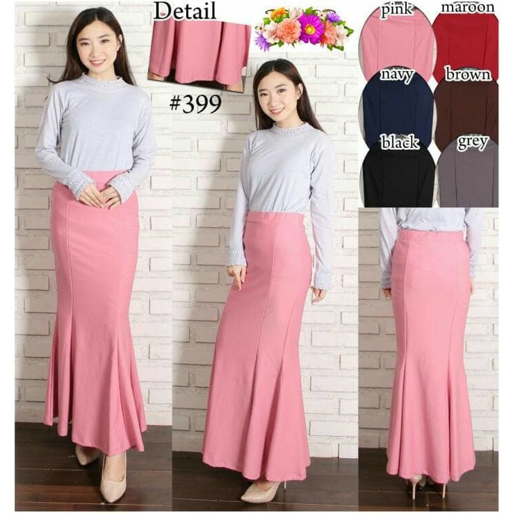 Fashion Wanita Dan Pria Zaman Now Rok Mermaid Duyung Trompet/ C399 Rok Muslim Duyung