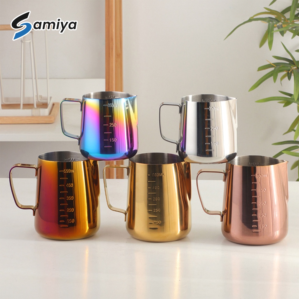 milk jug pitcher coffee / cangkir kopi susu stainless warna /  alat kopi latte milk