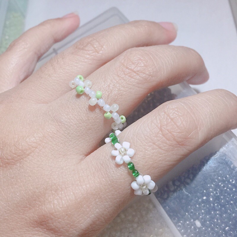 beads ring daisy / cincin manik-manik / cincin bunga