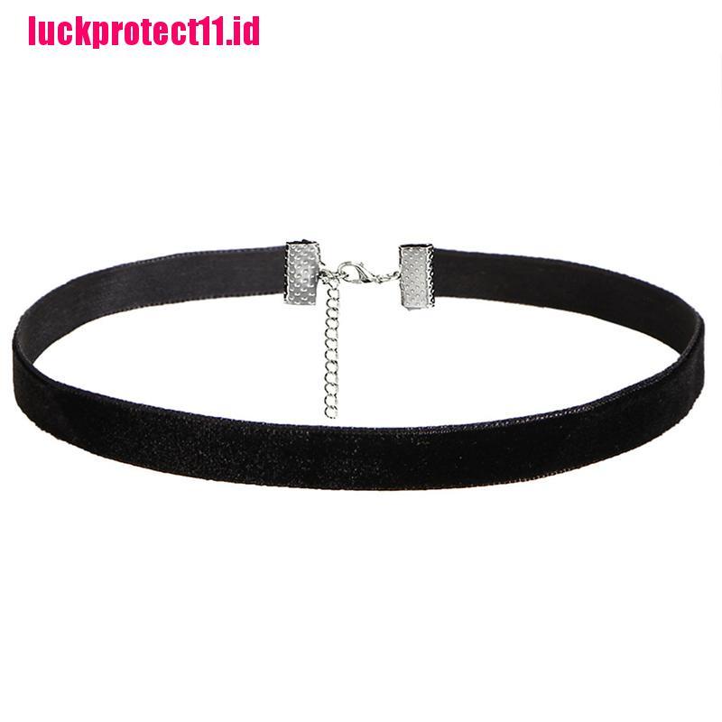 (LUCK) Kalung Choker Velvet Stretch Klasik Gaya Gothic Untuk Wanita