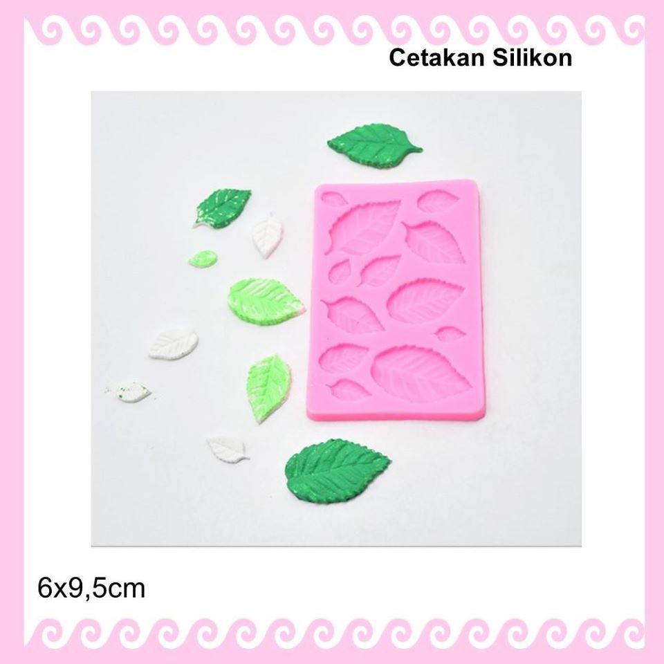 Cetakan Silikon/Silicone Mold/Cetakan Coklat motif daun